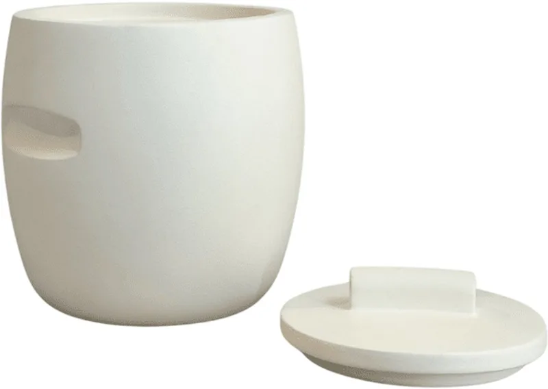 Bubble Ice Bucket Cream – Compacte design ijsemmer (Ø 15 cm) – Verkrijgbaar in Soft Pink | Cream | Grite – Moderne koeler voor tafel of bar van XLBoom in Crème – productfoto