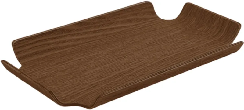 Deck Tray 24×14 – Houten serveer- en display tray – Verkrijgbaar in Oak | Walnut | Black – Design dienblad met antislip & stapelbaar från XLBoom i Walnoot – produktbild