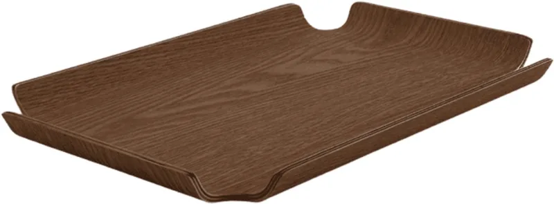 Deck Tray 30x20cm Walnut – Houten serveer- en display tray – Verkrijgbaar in Oak | Walnut | Black – Design dienblad met antislip & stapelbaar van XLBoom in Walnoot – productfoto