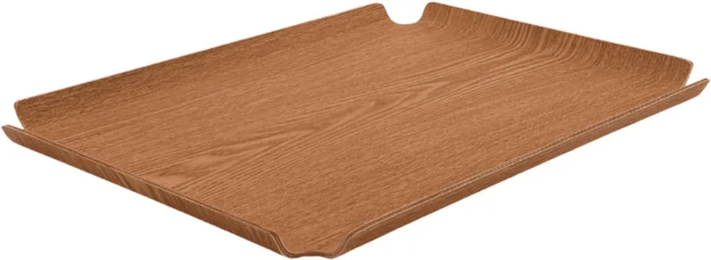 Deck Tray 60x45cm Oak – Houten serveer- en display tray – Verkrijgbaar in Oak | Walnut | Black – Design dienblad met antislip & stapelbaar de XLBoom en Marron – photo du produit