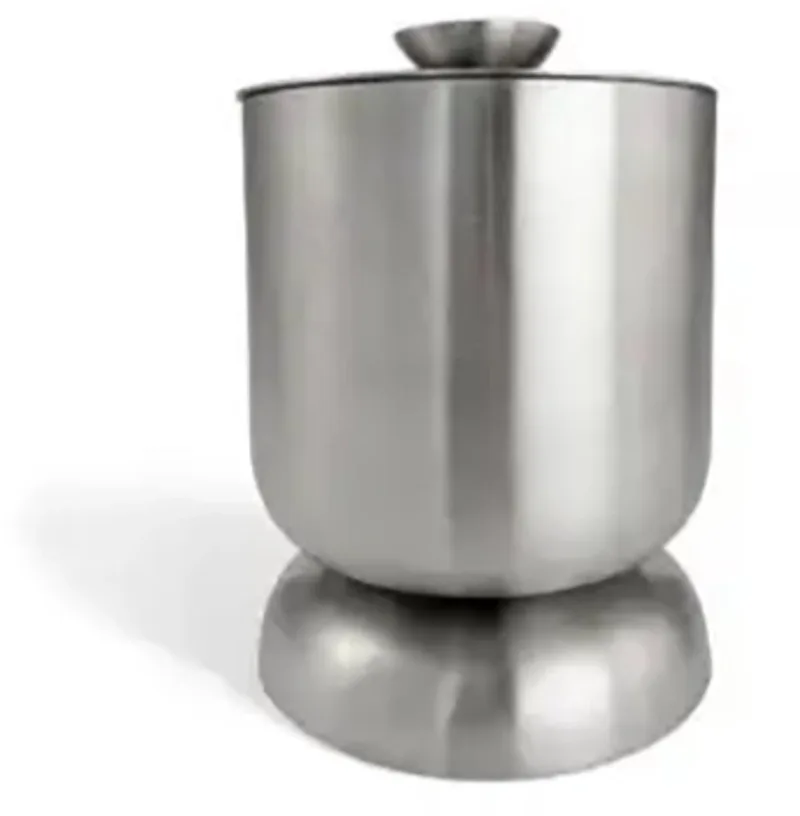 Diablo Ijsemmer klein - Luxe wijn- & ijsemmer collectie in stainless steel – Verkrijgbaar in Black | Pure Stainless – Tijdloze design koelaccessoires door Frederik Delbart de XLBoom en Argent – photo du produit