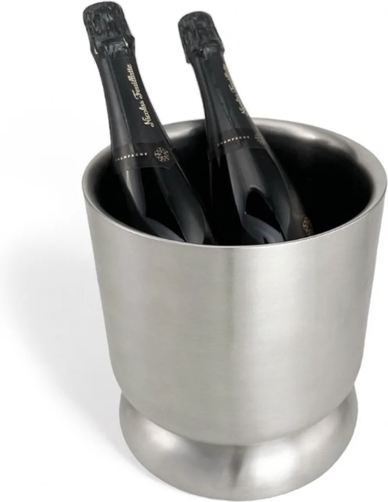 Diablo Wijnemmer - Luxe wijn- & ijsemmer collectie in stainless steel – Verkrijgbaar in Black | Pure Stainless – Tijdloze design koelaccessoires door Frederik Delbart by XLBoom in Silver – product photo