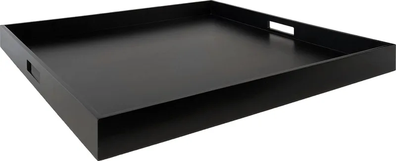 Dienblad Zen Extra Large - In Hout - 70 × 70 × 6 cm de XLBoom en Noir – photo du produit