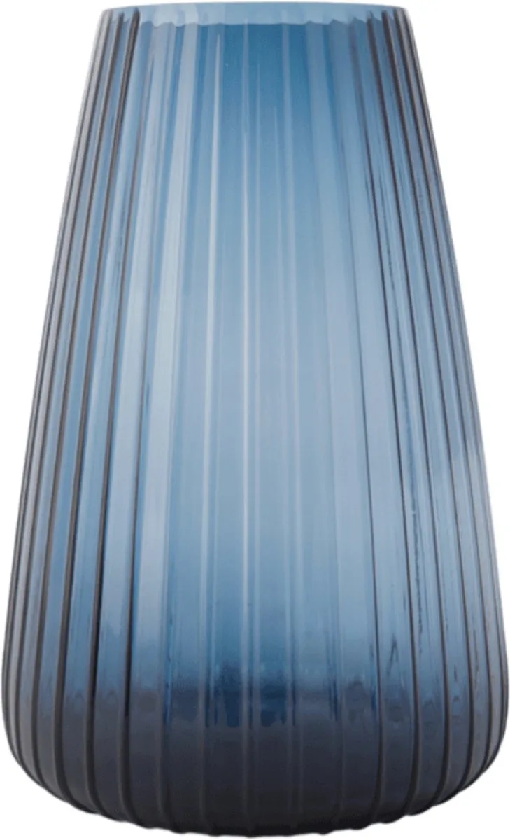 DIM 2.0 X-Large – Mondgeblazen glazen vaas met streeppatroon – Verkrijgbaar in Green | Blue | Grey – Tijdloze design vaas door Ann & GJ de XLBoom en Bleu – photo du produit