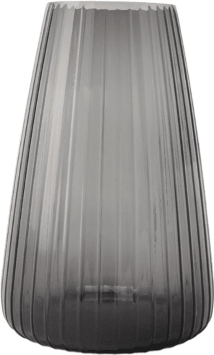 DIM 2.0 X-Large – Mondgeblazen glazen vaas met streeppatroon – Verkrijgbaar in Green | Blue | Grey – Tijdloze design vaas door Ann & GJ de XLBoom en Gris – photo du produit