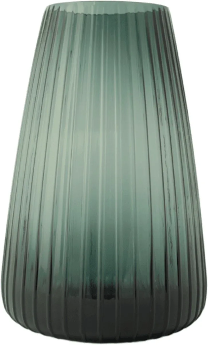 DIM 2.0 X-Large – Mondgeblazen glazen vaas met streeppatroon – Verkrijgbaar in Green | Blue | Grey – Tijdloze design vaas door Ann & GJ de XLBoom en Vert – photo du produit