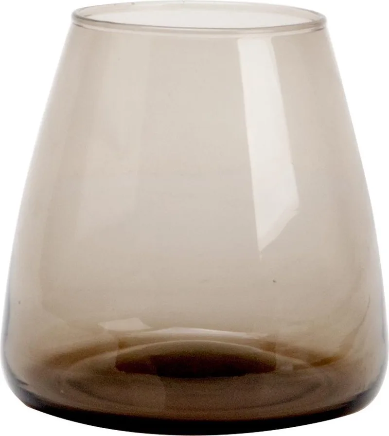 Dim Smooth Small Vaas - Glas - Voor Binnen - 15×15×16,5cm de XLBoom en Gris – photo du produit