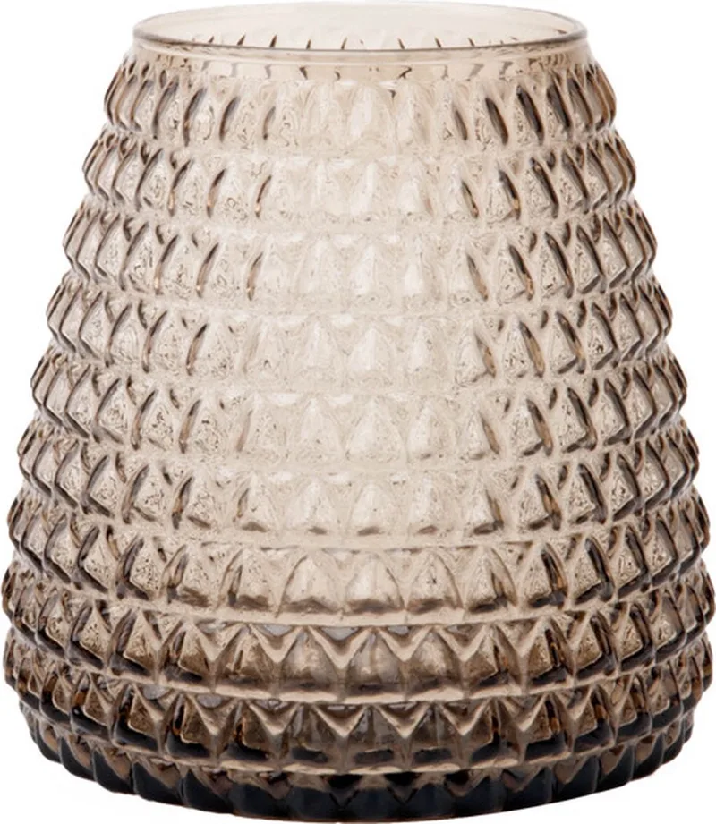 DIM vaas Scale Small – 15 × 15 × 16,5 cm - Mondgeblazen glazen vaas in kleur – Vaatwasbestendige vaas, design voor in huis – Artistieke woondecoratie van glas de XLBoom en Gris – photo du produit