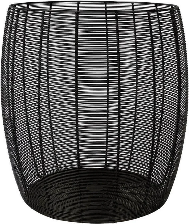 Dora High Mand - in Staal - Ronde Opbergmand - 43,5 x 43,5 x 52 cm fra XLBoom i Sort – produktbillede