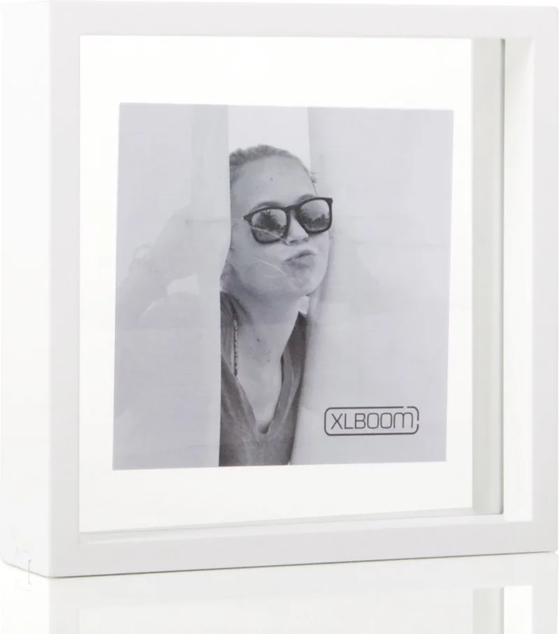 Floating Box Fotolijst Wit 20x20cm - Zwevend houten frame met glas - Verkrijgbaar in wit en zwart – Tijdloze design fotolijst voor modern wonen de XLBoom en Blanc – photo du produit