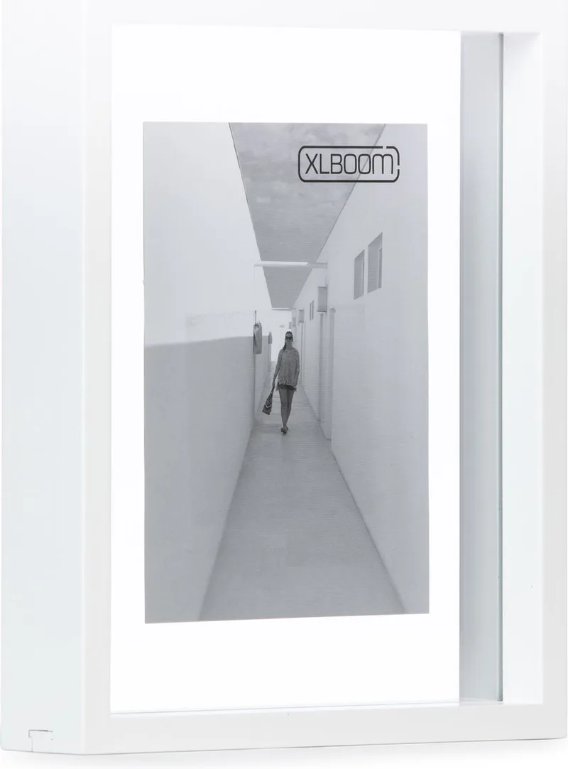 Floating Box Fotolijst Wit 20x25cm - Zwevend houten frame met glas - Verkrijgbaar in wit en zwart - Tijdloze design fotolijst voor modern wonen de XLBoom en Blanc – photo du produit