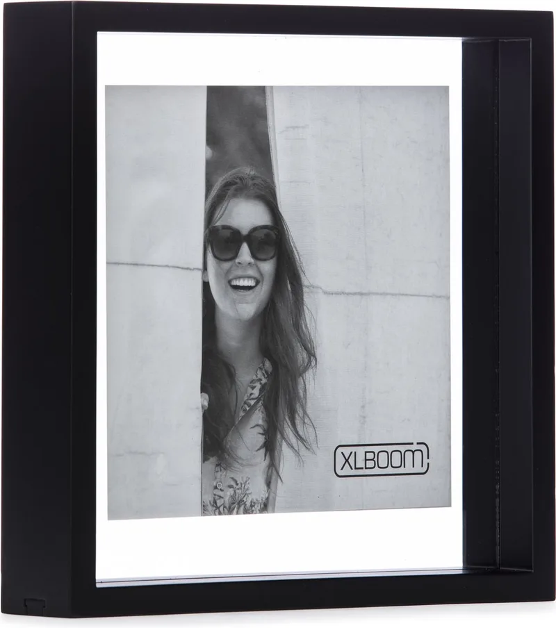 Floating Box Fotolijst Zwart 25x25cm - Zwevend houten frame met glas - Verkrijgbaar in wit, lichtbruin en zwart – Tijdloze design fotolijst voor modern wonen de XLBoom en Noir – photo du produit