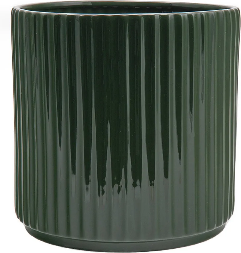 Ikon Bloempot - Keramisch, vaatwasbestendig design pot - Verkrijgbaar in Maroon | Green | Black - Duurzaam keramiek voor stijlvol wonen by XLBoom in Green – product photo