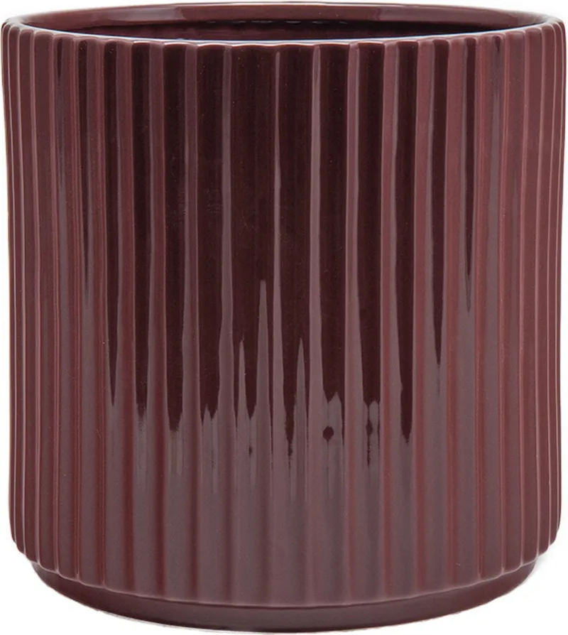 Ikon Bloempot - Keramisch, vaatwasbestendig design pot - Verkrijgbaar in Maroon | Green | Black - Duurzaam keramiek voor stijlvol wonen by XLBoom in Wijnrood – product photo