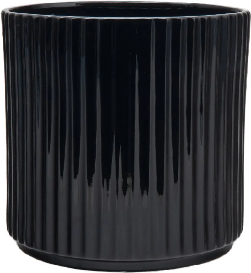 Ikon Bloempot - Keramisch, vaatwasbestendig design pot - Verkrijgbaar in Maroon | Green | Black - Duurzaam keramiek voor stijlvol wonen by XLBoom in Black – product photo