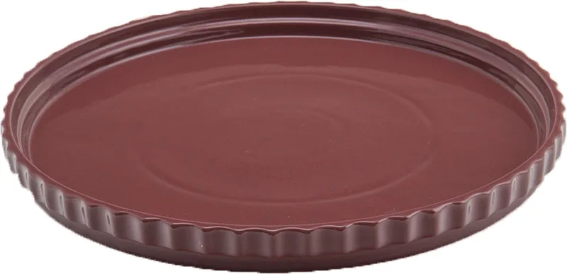 Ikon Bord Large - ø37cm - Keramische design kom - Verkrijgbaar in Maroon | Green | Black - Duurzaam keramiek voor stijlvol wonen van XLBoom in Wijnrood – productfoto