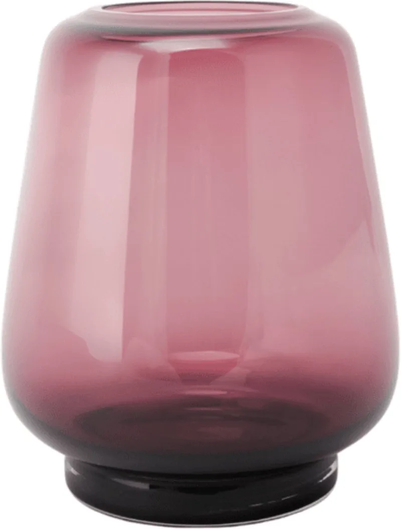 Kuro Smooth Large Plum - Mondgeblazen glazen vaas – Kleur Plum – Design woondecoratie de XLBoom en Rose – photo du produit