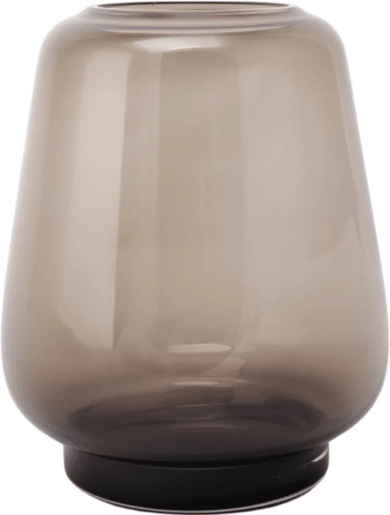Kuro Smooth Large Smokey - Mondgeblazen glazen vaas – Kleur Smokey – Design woondecoratie by XLBoom in Grey – product photo