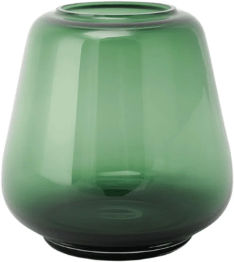 Kuro Smooth Small Moss – Mondgeblazen glazen vaas Ø 22,5 cm – Moss – Design interieuraccessoire de XLBoom en Vert – photo du produit