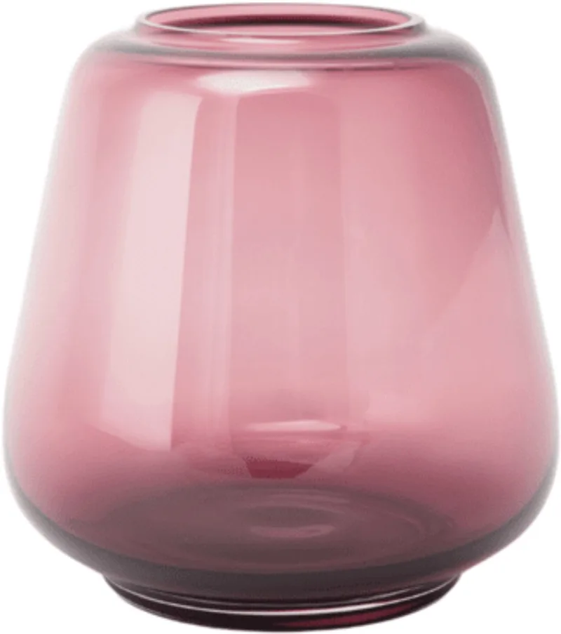 Kuro Smooth Small PLUM – Mondgeblazen glazen vaas Ø 22,5 cm - Design interieuraccessoire de XLBoom en Rose – photo du produit