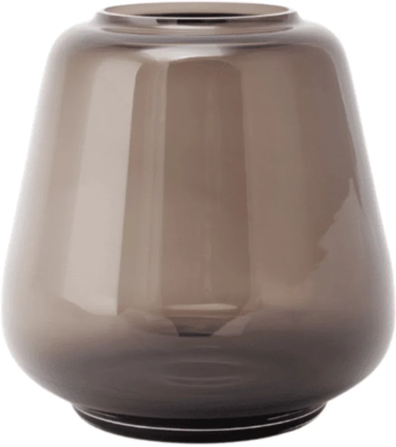 Kuro Smooth Small Smokey Mondgeblazen glazen vaas Ø 22,5 cm - Design interieuraccessoire de XLBoom en Gris – photo du produit