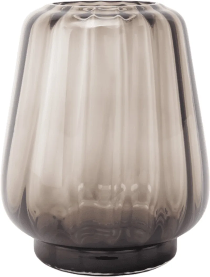 Kuro Wave Large Smokey - Mondgeblazen glazen vaas – Kleur Smokey – Design woondecoratie by XLBoom in Grey – product photo