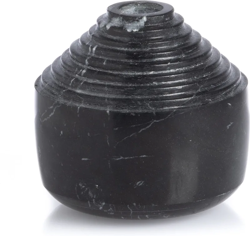 Laps Kaarsenhouder- In Marmer - 11 x 11 x 10,5cm de XLBoom en Noir – photo du produit