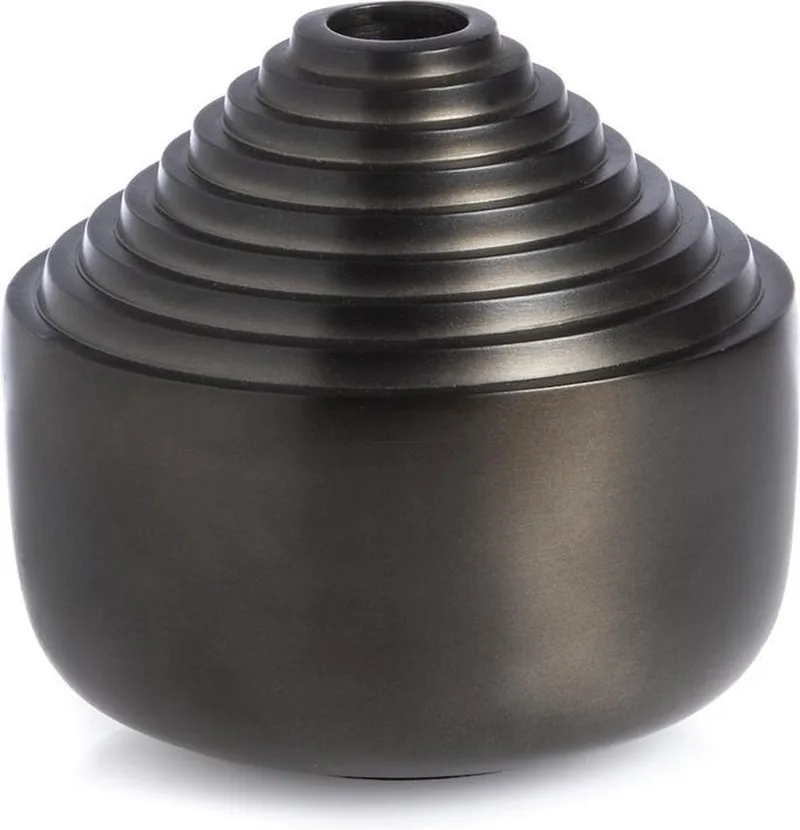 Laps Kaarsenhouder - Roestvrij staal - 11 x 11 x 10,5cm by XLBoom in Black – product photo
