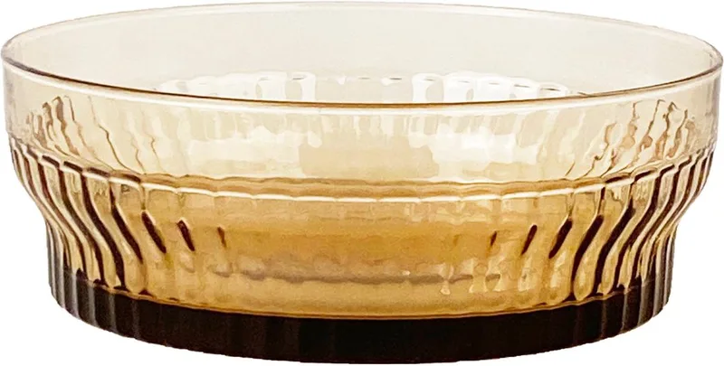 Lima Schaal Medium - Rond - Glas - Licht Amber - Ø 18 cm de XLBoom en Jaune – photo du produit