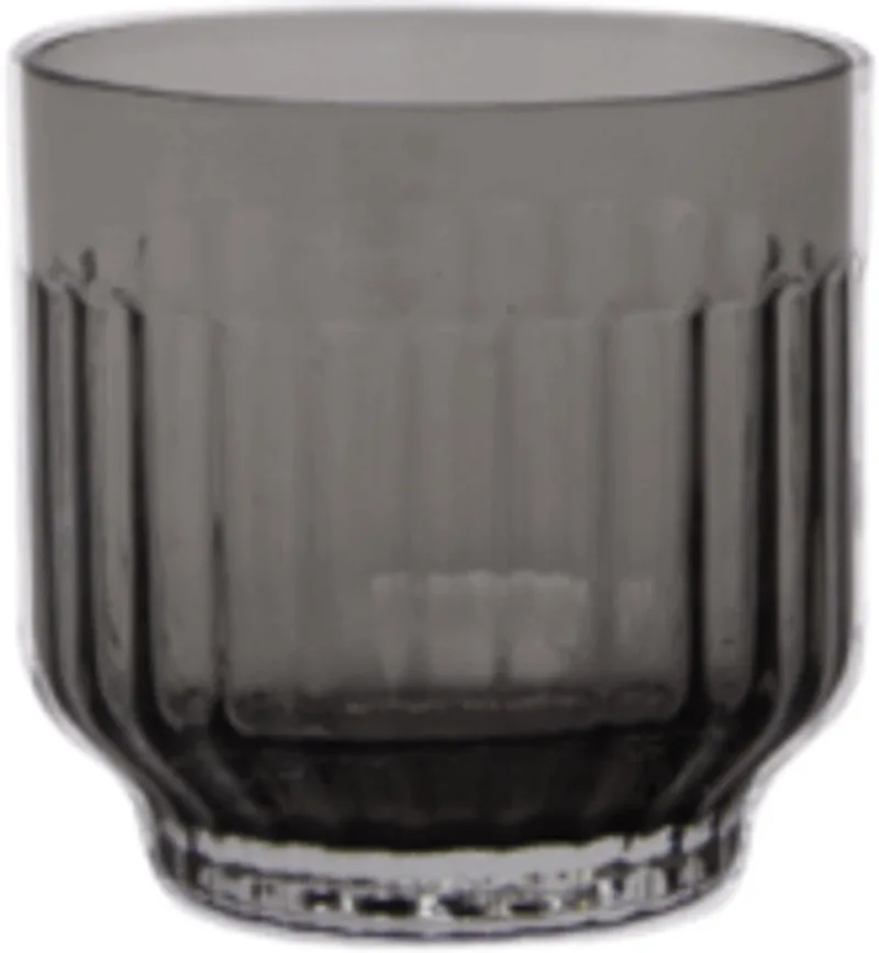 Mila Tumbler Dark Grey Set van 4 – Mondgeblazen glazen tumbler set (4 stuks) – Verkrijgbaar in Amber | Clear | Dark Grey | Green – Design servies voor tafel by XLBoom in Dark grey – product photo