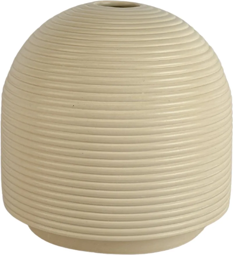 Nova Medium Cream - Keramische design vaas (Ø 20 cm) met ribbeltextuur - Verkrijgbaar in Cream & Mocha - Sculpturale vaas door Alain Gilles by XLBoom in Cream – product photo