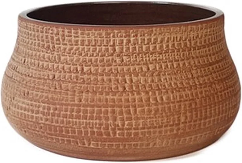 PAZ Small plantenbak - Terra - Ø21 x h11cm de XLBoom en Terracotta – photo du produit