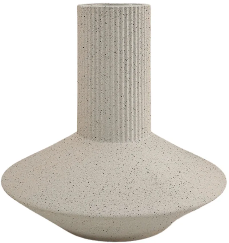 Roma Vaas White Large - Keramische design vaas met aardse textuur - Verkrijgbaar in White | Sand | Terra - Tijdloze woondecoratie voor modern wonen de XLBoom en Blanc – photo du produit