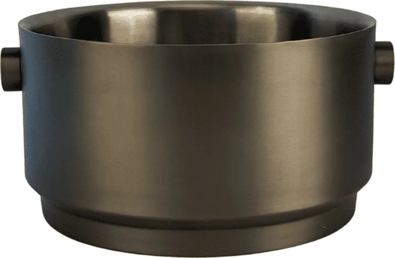 Rondo Party Bucket Dubbelwandige wijnkoeler - 39,5 x 35,5 x 19,5 cm Stainless Steel - Luxe dubbel geïsoleerde design wijnemmer voor flessen ontworpen door Sascha Sartory by XLBoom in Soft Black – product photo