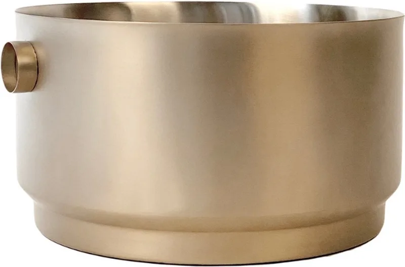 Rondo Party Bucket wijnkoeler Soft Copper - 39,5 x 35,5 x 19,5 cm Stainless Steel - Luxe design champagnekoeler voor flessen ontworpen door Sascha Sartory de XLBoom en Or – photo du produit