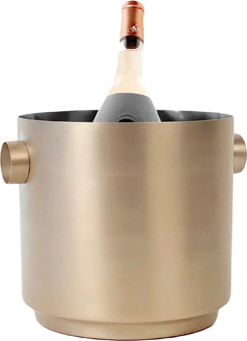Rondo Wijnemmer 27 x 23 x 22 cm Stainless Steel - Luxe design wijnkoeler voor flessen ontworpen door Sascha Sartory by XLBoom in Soft copper – product photo