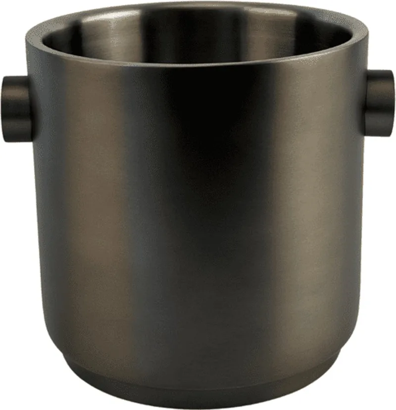 Rondo Wijnemmer Dubbelwandig Soft Copper - 22,5 x 22,5 x 22,5 cm Soft Black - Luxe dubbel geïsoleerde design wijnkoeler voor flessen ontworpen door Sascha Sartory by XLBoom in Black – product photo