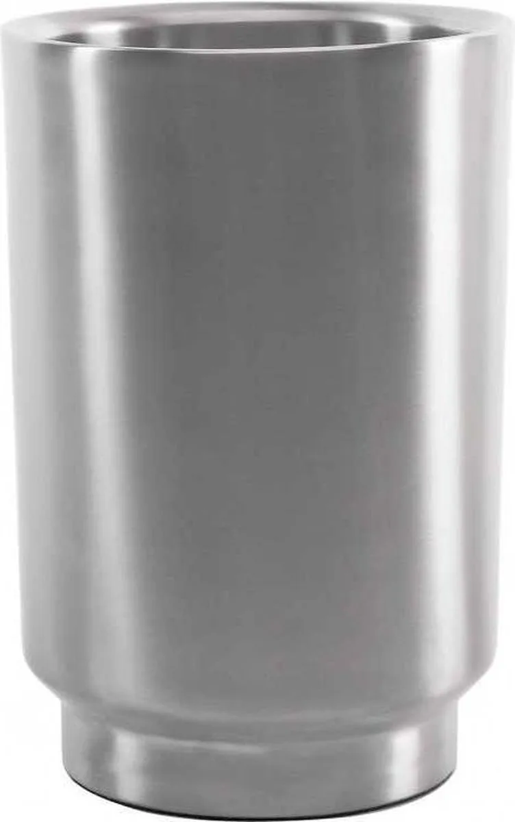 Rondo Wijnkoeler Pure Stainless - 13 × 13 × 20 cm Stainless Steel - Luxe design wijnemmer voor champagne- of wijnfles ontworpen door Sascha Sartory by XLBoom in Silver – product photo