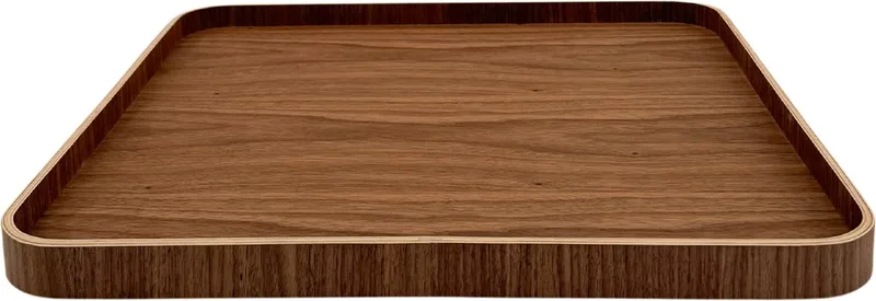 Serve Dienblad - Multiplex - Vierkant - 45,5 x 45,5 cm by XLBoom in Walnoot – product photo