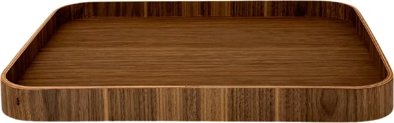 Serve Tray 35 x 28cm Walnut - Design dienblad van multiplex met anti-slip - Verkrijgbaar in Black | Walnut | Willow - Tijdloos serveerblad voor tafel, keuken en interieur de XLBoom en Walnoot – photo du produit