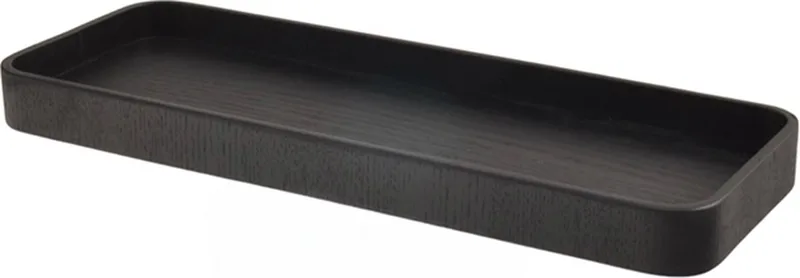 Serve Tray 38 x 14 cm Black - Design dienblad van multiplex met anti-slip - Verkrijgbaar in Black | Walnut | Willow - Tijdloos serveerblad voor tafel, keuken en interieur by XLBoom in Black – product photo