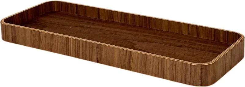 Serve Tray 38 x 14 cm Walnut - Design dienblad van multiplex met anti-slip - Verkrijgbaar in Black | Walnut | Willow - Tijdloos serveerblad voor tafel, keuken en interieur från XLBoom i Walnoot – produktbild