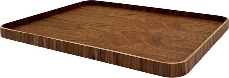 Serve Tray 60 x 46 cm Walnut - Design dienblad van multiplex met anti-slip - Verkrijgbaar in Black | Walnut | Willow - Tijdloos serveerblad voor tafel, keuken en interieur by XLBoom in Walnoot – product photo