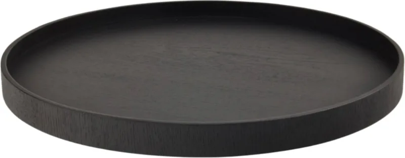 Serve Tray Ø 35 cm Black - Design dienblad van multiplex met anti-slip - Verkrijgbaar in Black | Walnut | Willow - Tijdloos serveerblad voor tafel, keuken en interieur de XLBoom en Noir – photo du produit