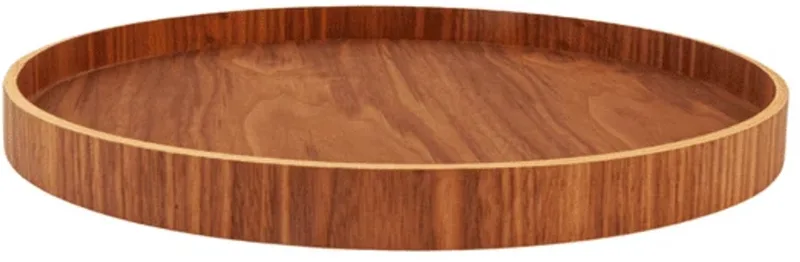 Serve Tray Ø 35cm Walnut - Design dienblad van multiplex met anti-slip - Verkrijgbaar in Black | Walnut | Willow - Tijdloos serveerblad voor tafel, keuken en interieur de XLBoom en Marron – photo du produit