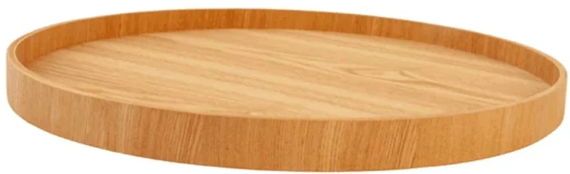 Serve Tray Ø 35cm Willow - Design dienblad van multiplex met anti-slip - Verkrijgbaar in Black | Walnut | Willow - Tijdloos serveerblad voor tafel, keuken en interieur by XLBoom in Brown – product photo