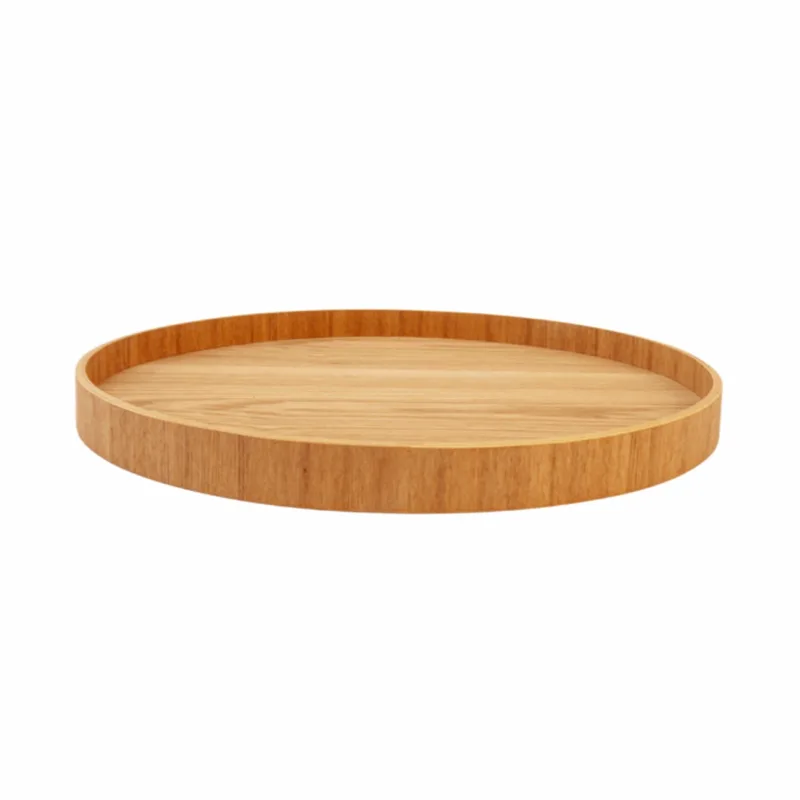 Serve Tray Ø 40cm Willow - Design dienblad van multiplex met anti-slip - Verkrijgbaar in Black | Walnut | Willow - Tijdloos serveerblad voor tafel, keuken en interieur by XLBoom in Beige – product photo