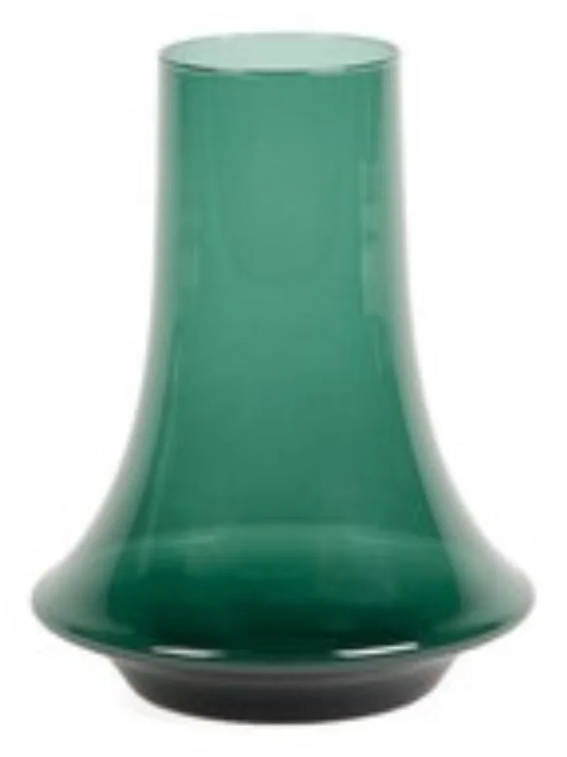 Spinn Vaas Small - 15 × 15 × 18,75 cm - Mondgeblazen glazen design vaas - Verkrijgbaar in verschillende kleuren - Speelse woondecoratie door Frederik Delbart by XLBoom in Green – product photo