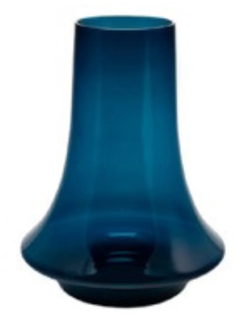 Spinn Vaas Small - Mondgeblazen glazen design vaas - Verkrijgbaar in verschillende kleuren - Speelse woondecoratie door Frederik Delbart von XLBoom in Blau – Produktfoto