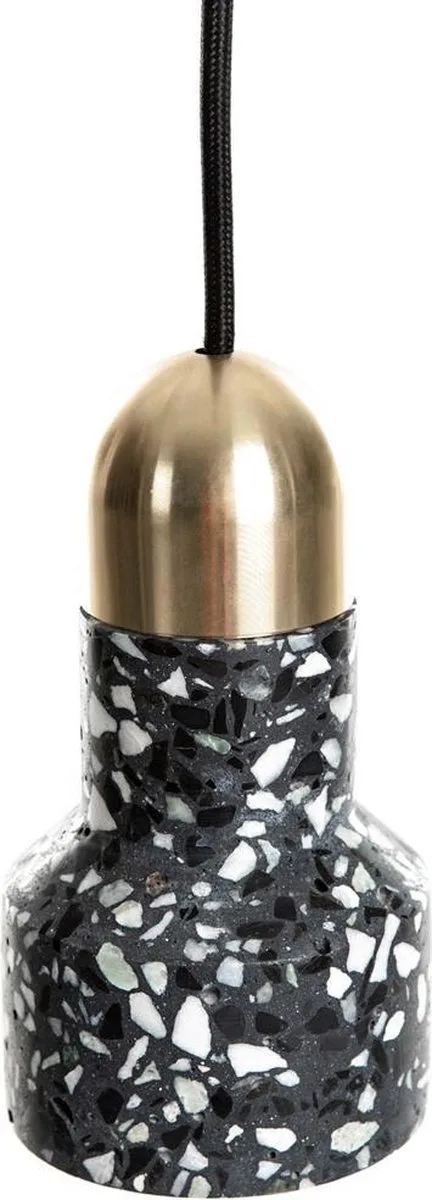 Terrazzo Lamp Luxe - 9 × 9 × 17 cm van XLBoom in Zwart – productfoto